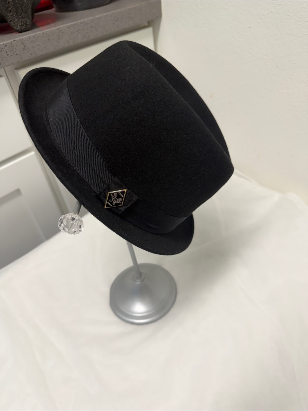 Stussy Hats Black Wool Felt Fedora Hat